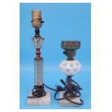 Opalescent Dot Optic Lamp Base & Cut Crystal Lamp