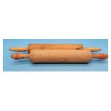 2 Wooden Rolling Pins Kitchen Bakeware