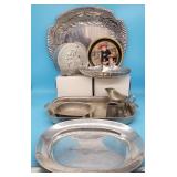 Wilton Platter & Shell Dish, Acanthus Leaf Pewter