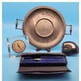 Antique Syringe, Weston Gauge New Haven Desk Clock