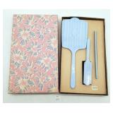 Vintage Plastic Comb & Mirror Set