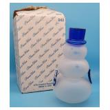 Princess House Frosted Crystal Snowman Jar Set