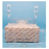 Princess House Crystal Chip & Dip Bowl Hurricane S