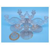Lot of Elegant Depression Glass Candlesticks Candl