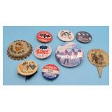 Led-Zeppelin, The Beatles, Political Pins, Big Bil