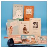 Vintage 1950s Baby Infant Care Books, Blue Speckle