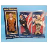 3 American Hero Figures George Washington General