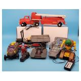 Toy Vehicle Lot Fire Truck Remco Remote Command Ro