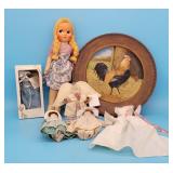 Lot of Dolls Country Angel Rooster Plate