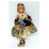 Vintage Hand Painted Ethnic Doll 8" T