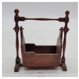 Doll House Miniature Wooden Cradle