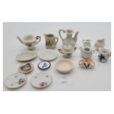 Ceramic Miniature Tableware, Plates, Tea Pot+