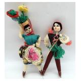 Cloth Ethnic Yarn Dolls 9" T