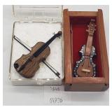 Fay Mernick Miniature Violin w Inlays & Other Viol