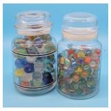 2 Jars of Marbles Catseye Cats Eye
