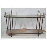 Mid Century Brass & Glass Console or Couch Table