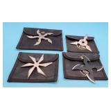 (4) Throwing Stars in Sheath pockets