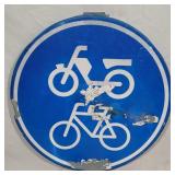 German Road Sign Decomissioned Bike/Moped Lane