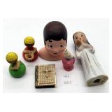Ceramic Japan Praying Nun, Mini Bible Box, Wooden