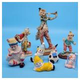 Lot of Clown Figurines Porcelain Resin Ceramic