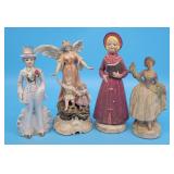 4 Porcelain Figurines Angel Caroler Occupied japan
