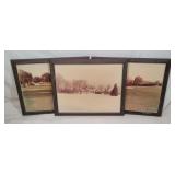 Vintage Framed Photography Canvases of Golf Course