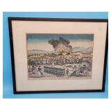 Battle of Enzersdorff Framed Color Lithography Pri