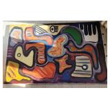 Large Abstract Oil On Canvas Art Painting