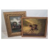 Framed Reverse Painted Glass Art & Signed S. Cabot