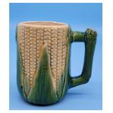 Antique Majolica Corn Mug