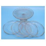 Jeannette Glass Harp Cake Stand 4 Depression Glass