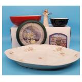 Carlsbad Austria Floral Platter, Hall Red & Black