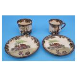 2 Royal Doulton Cups & Saucers Village Fete