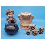 Antique Porcelain Combination Soap Dish Sponge Bru