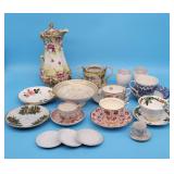 Floral China Porcelain Cup Saucer Chocolate Pot No