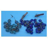 3 Bunches Vintage Glass Marble Grapes Mid Century