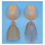 4 Antique Art Deco Slip Slipper Shades - matched p