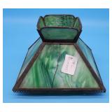 Antique Green Slad Glass Lamp Shade Arts & Crafts