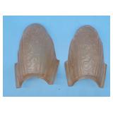 Matched Pair Antique Glass Art Deco Slip Slipper S