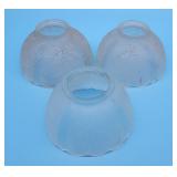 Set of 3 Vintage Frosted Etched Glass Lamp Shades