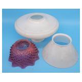 Vintage Glass Lamp Shades Milk Glass & Hobnail