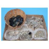 Crystal Chandelier Prisms Tray Lot Some Colored