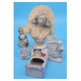 Marble Alabaster Bust Sculpture, Porcelain Figurin