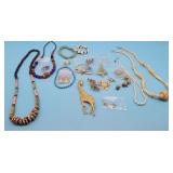 Vintage Costume Jewelry Lot Giraffe Beaded Necklac