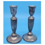 KMK Sterling Weighted Floret Candle Stick Holders
