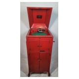 Hand Crank Victrola Record Player Cabinet Victor T