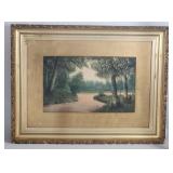 W.J. Van Horn Framed Landscape Watercolor