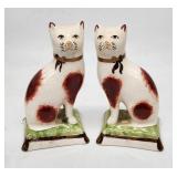 Staffordshire Kent Ware Ceramic Cat Figurines -