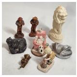 Figurine Lot - Resin/Metal, Boy, Lion, Monkey,