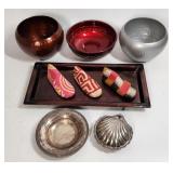 Mixed Lot: Bowls, Textile Wrapped Shoe Forms,